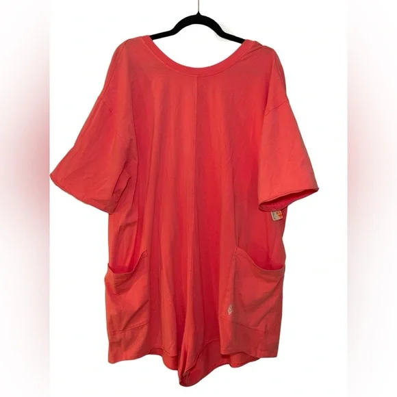 NWT Free People FP Movement Hot Shot Tee Romper |‎ XL | Electric Sunset - Picture 3 of 12